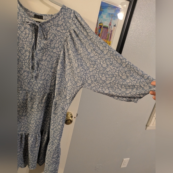 Wallpapher Blue Patterned Dress - Picture 2 of 6